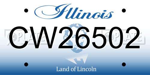 CW26502 Illinois License Plate