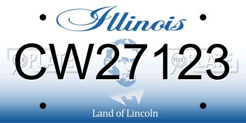 CW27123 Illinois License Plate