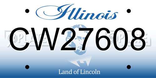 CW27608 Illinois License Plate