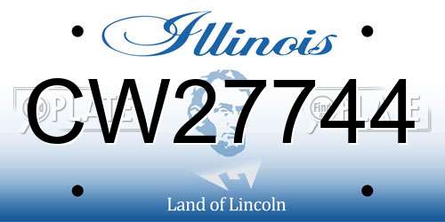 CW27744 Illinois License Plate