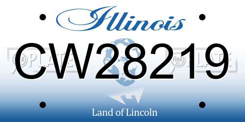 CW28219 Illinois License Plate