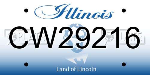 CW29216 Illinois License Plate