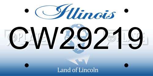 CW29219 Illinois License Plate