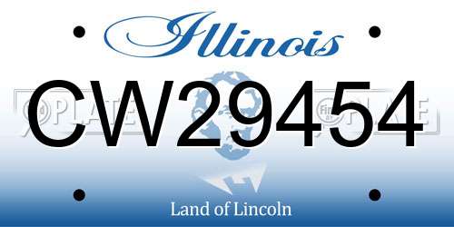 CW29454 Illinois License Plate