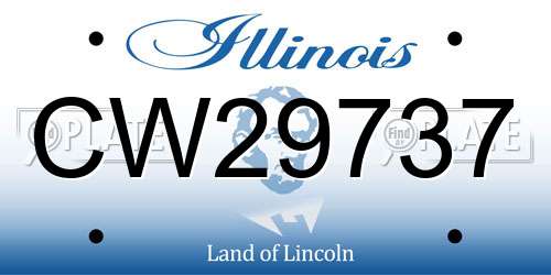 CW29737 Illinois License Plate