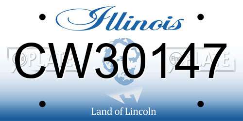 CW30147 Illinois License Plate