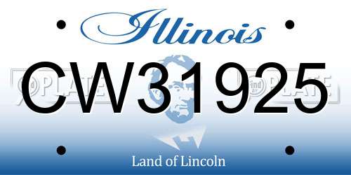 CW31925 Illinois License Plate