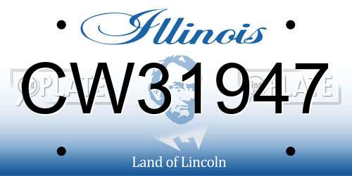 CW31947 Illinois License Plate