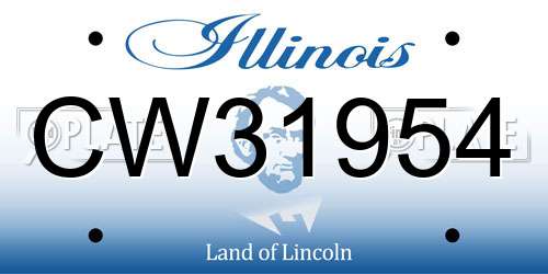 CW31954 Illinois License Plate