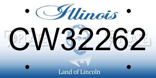 CW32262 Illinois License Plate