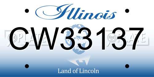 CW33137 Illinois License Plate