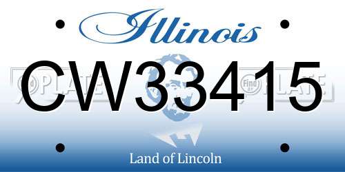 CW33415 Illinois License Plate