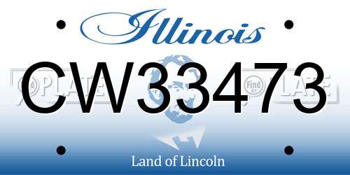 CW33473 Illinois License Plate