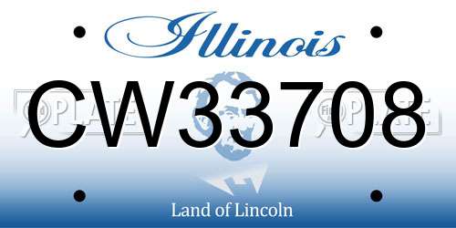 CW33708 Illinois License Plate