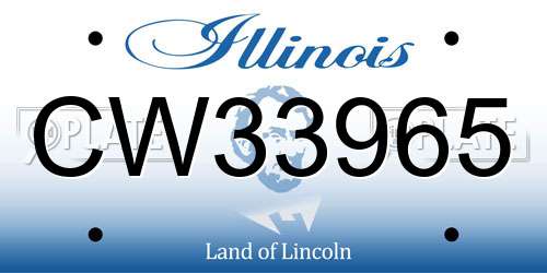 CW33965 Illinois License Plate