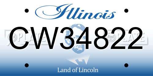 CW34822 Illinois License Plate