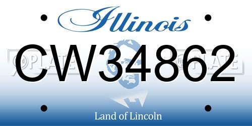 CW34862 Illinois License Plate