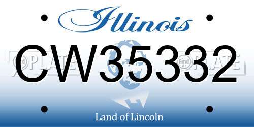 CW35332 Illinois License Plate