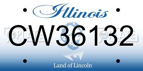CW36132 Illinois License Plate