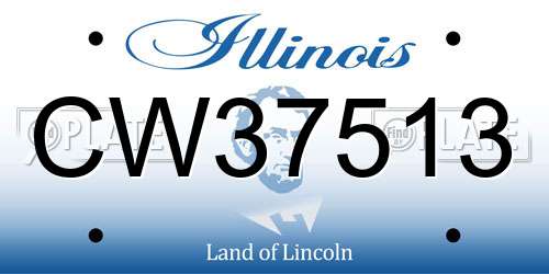 CW37513 Illinois License Plate
