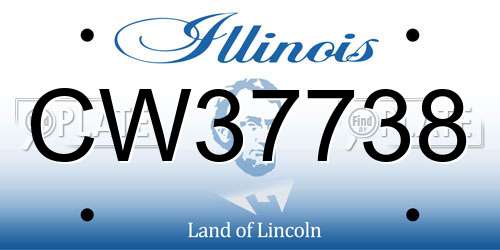 CW37738 Illinois License Plate