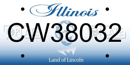 CW38032 Illinois License Plate