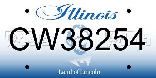 CW38254 Illinois License Plate