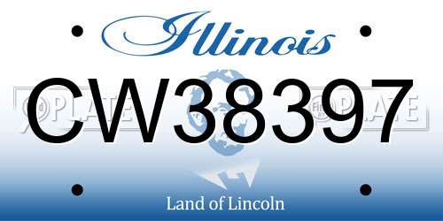 CW38397 Illinois License Plate
