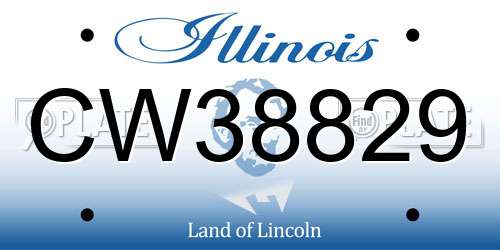 CW38829 Illinois License Plate