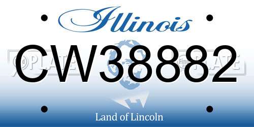 CW38882 Illinois License Plate