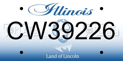 CW39226 Illinois License Plate