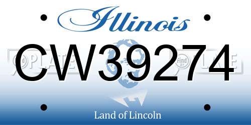 CW39274 Illinois License Plate