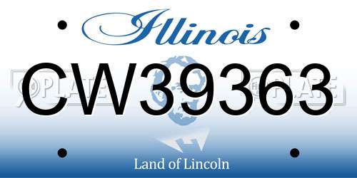 CW39363 Illinois License Plate