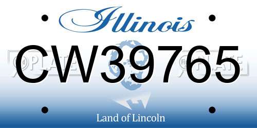 CW39765 Illinois License Plate