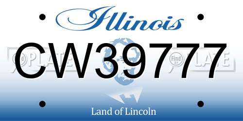 CW39777 Illinois License Plate