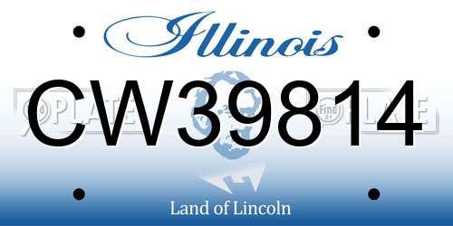 CW39814 Illinois License Plate