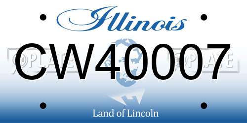 CW40007 Illinois License Plate