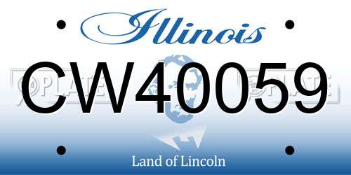 CW40059 Illinois License Plate