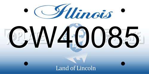 CW40085 Illinois License Plate