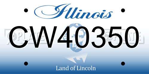 CW40350 Illinois License Plate