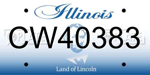 CW40383 Illinois License Plate