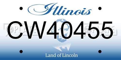 CW40455 Illinois License Plate
