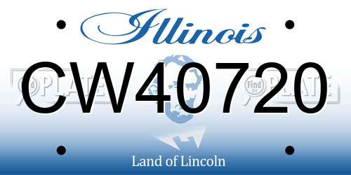 CW40720 Illinois License Plate