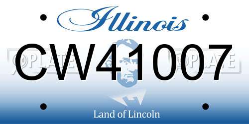 CW41007 Illinois License Plate