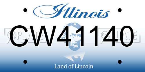 CW41140 Illinois License Plate