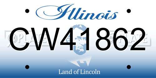 CW41862 Illinois License Plate