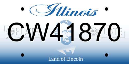 CW41870 Illinois License Plate