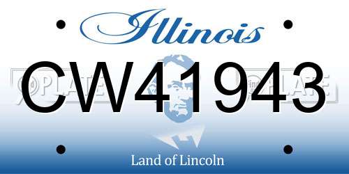 CW41943 Illinois License Plate