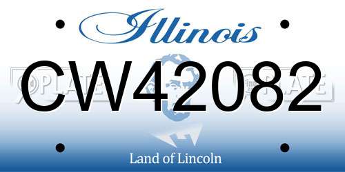 CW42082 Illinois License Plate
