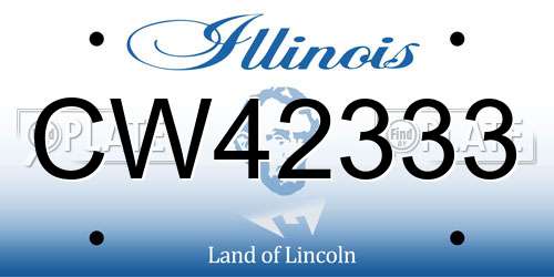 CW42333 Illinois License Plate